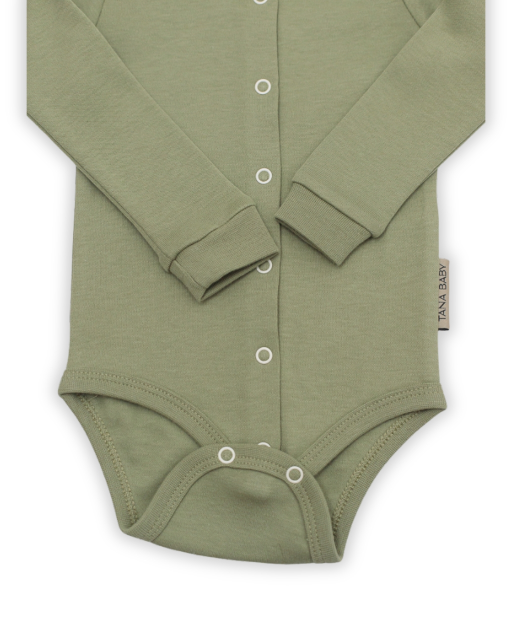 Боді - сорочка на кнопки по центру оливковий