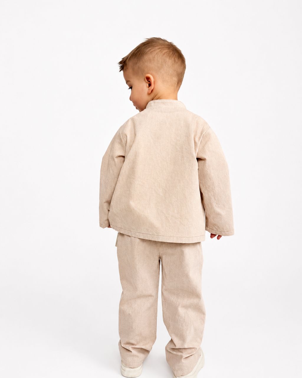 Костюм із органічної бавовни Organic Comfort штанці та сорочка бежевий