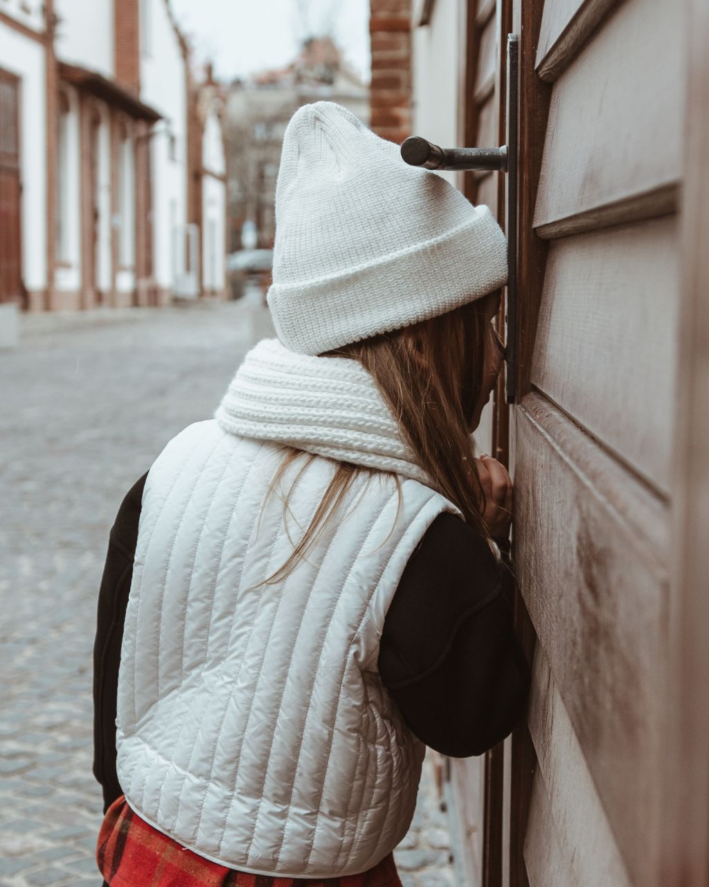 Шапочка плетена подвійна айворі